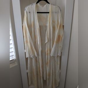 POL Butter Yellow Tye dye Duster Cardigan